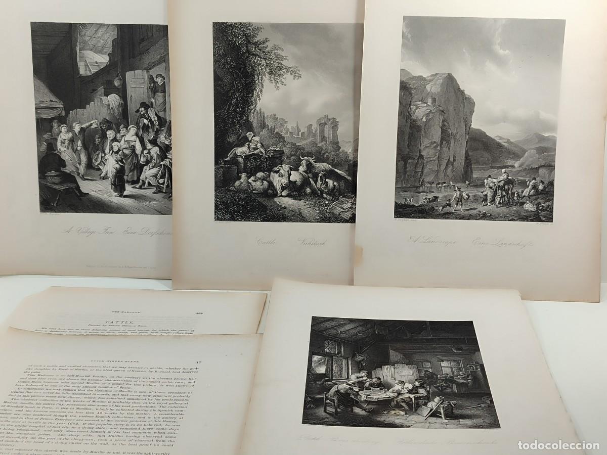 Arte: Lote 4 grabados . Royal Dresden Gallery Payne&acute;s 1850. costumbrista
