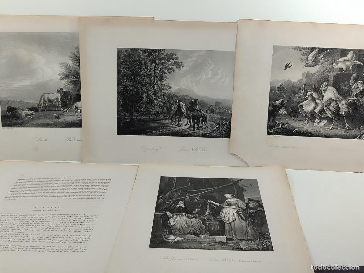 Arte: Lote 4 grabados . Royal Dresden Gallery Payne&acute;s 1850. costumbrista
