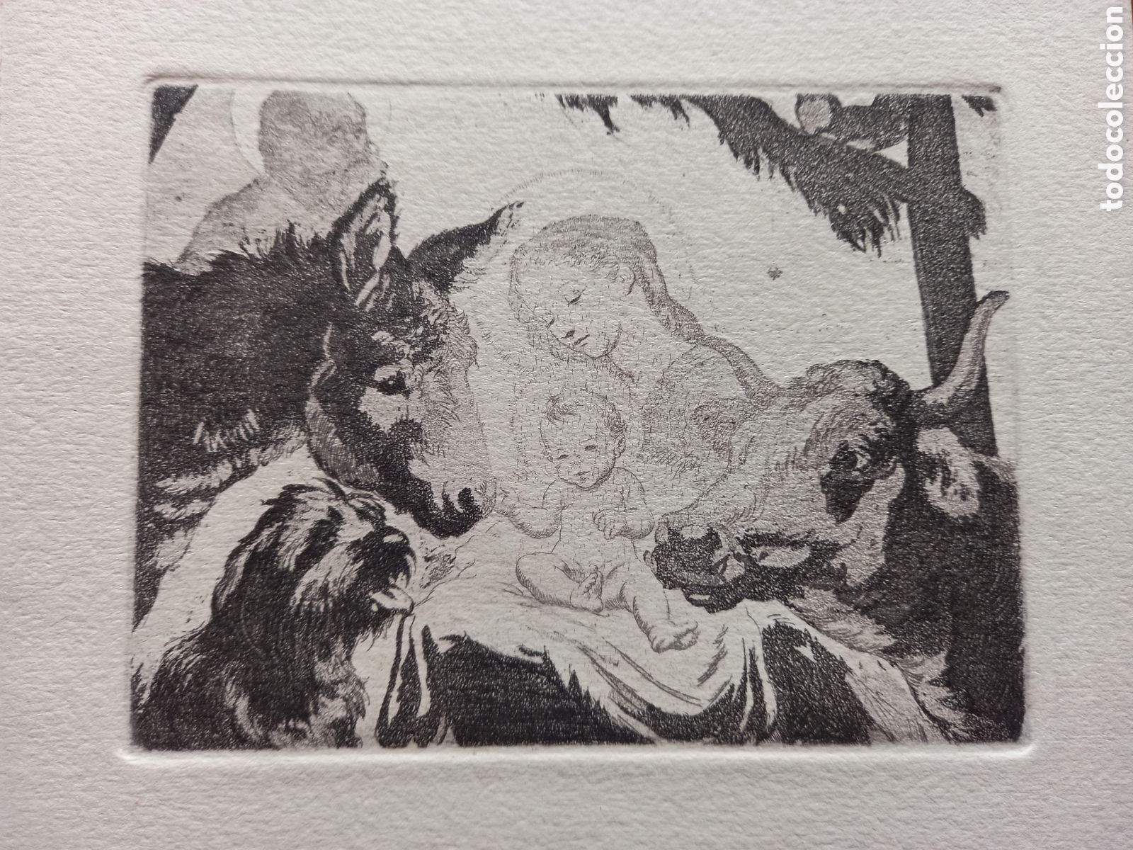 Arte: Alex Coll. Diptico programa Navidad 1948. Con grabado - Foto 1