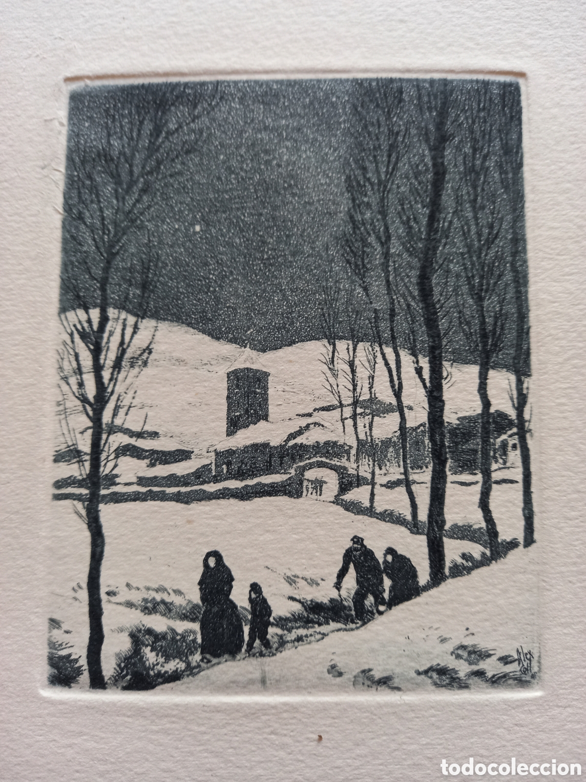 Arte: Alex Coll. Diptico programa Navidad 1948. Teatro. Con grabado - Foto 1