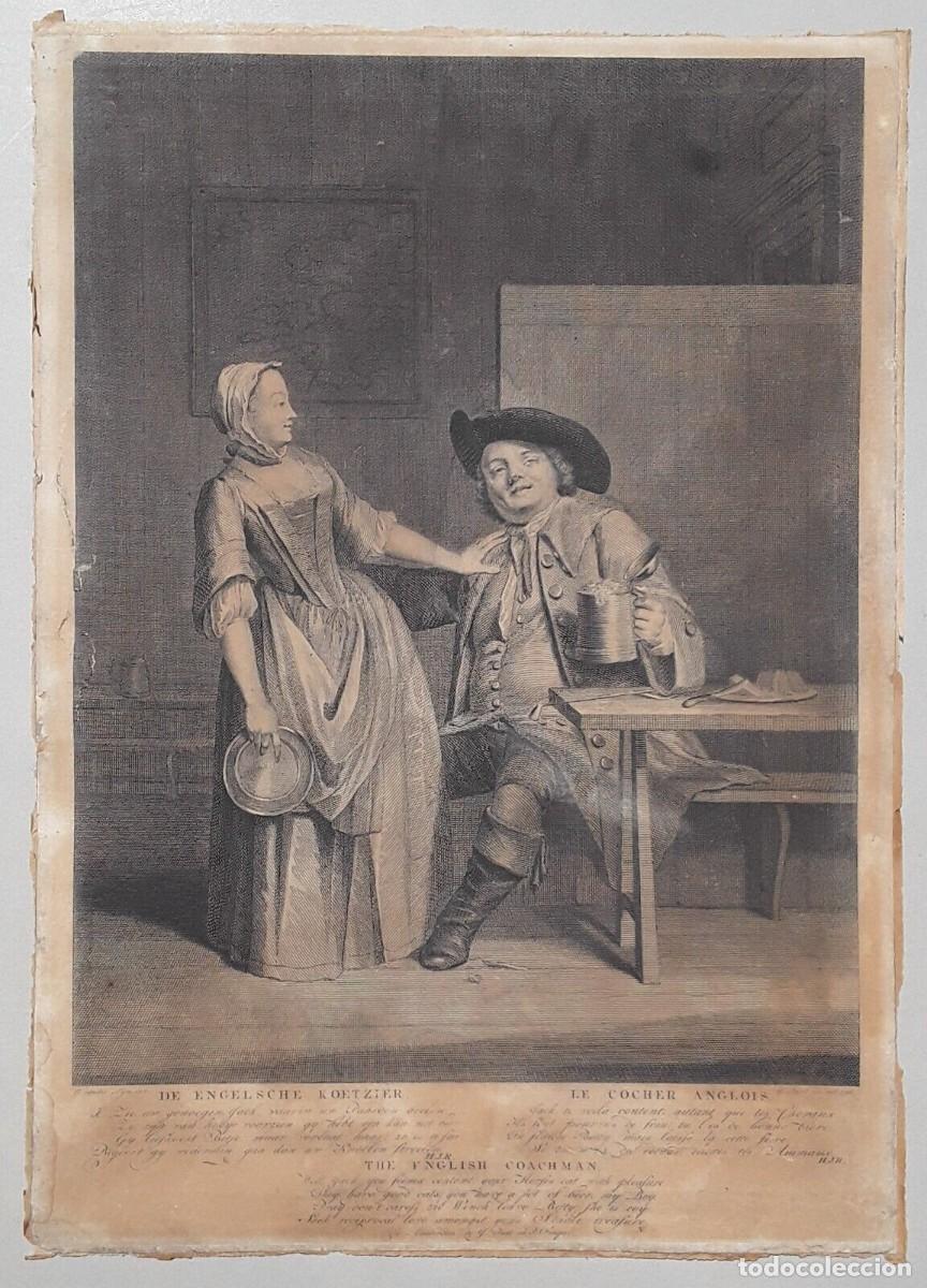 Arte: El cochero ingl&eacute;s, grabado de 1756 - Foto 1