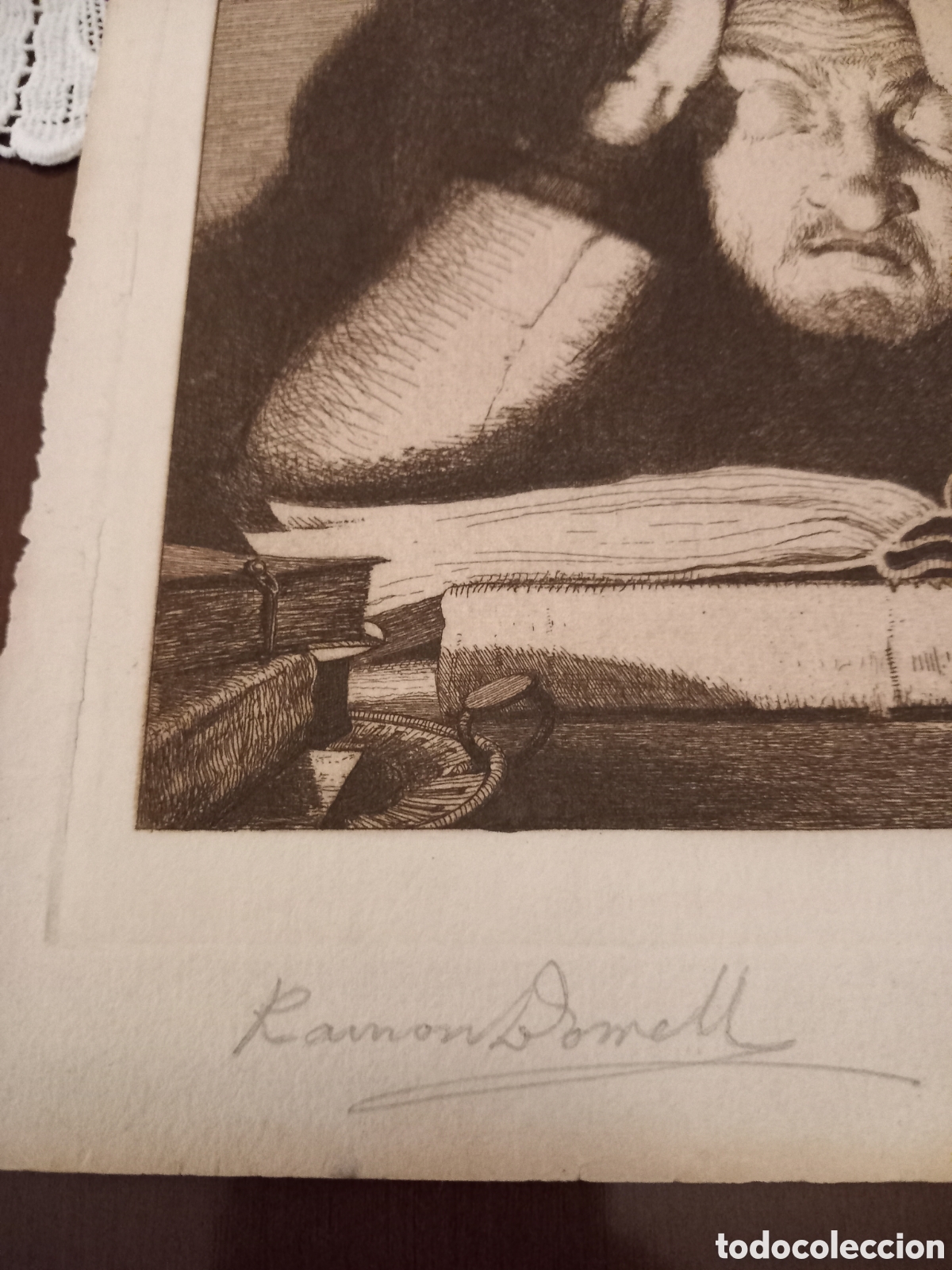 Arte: Antiguo grabado al aguafuerte - Foto 3