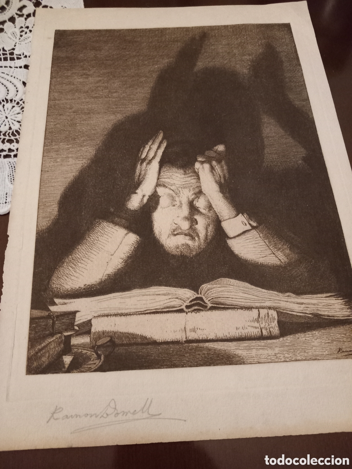 Arte: Antiguo grabado al aguafuerte - Foto 4