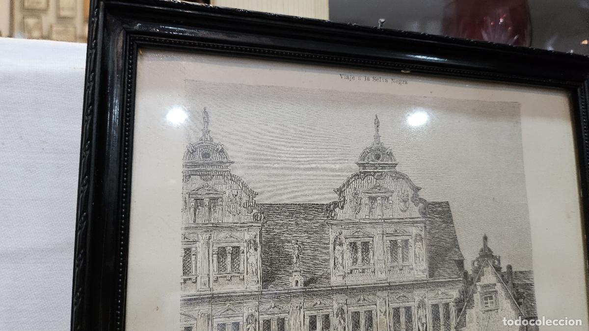 Arte: grabado antiguo del 1823 selva negra - Foto 4