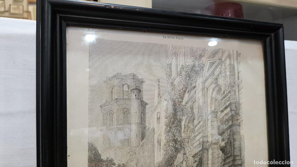 Arte: grabado antiguo del 1823 selva negra - Foto 3