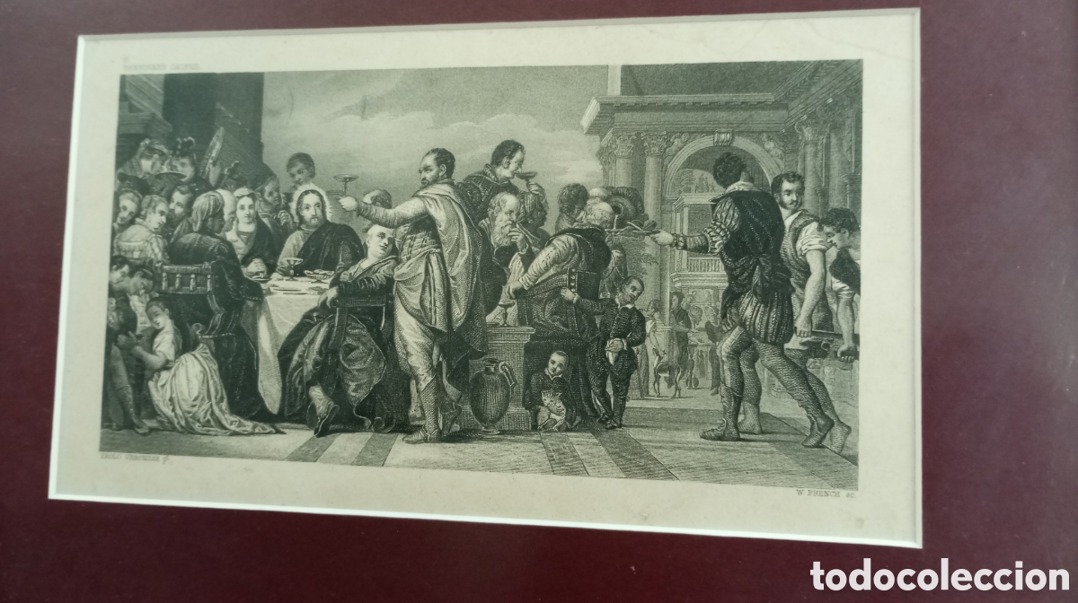 Arte: GRABADO ANTIGUO - Las bodas de Cana - Foto 2