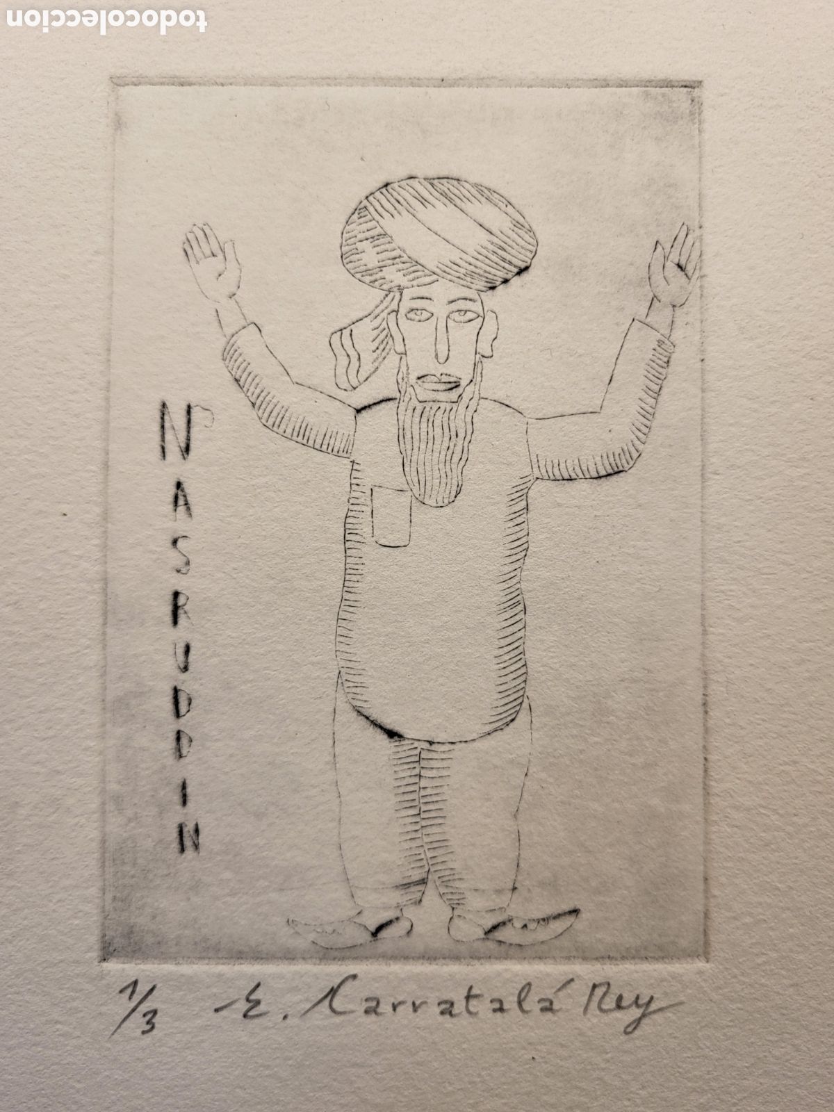 Kunst: ERNESTO CARRATALA REY. GRABADO FIRMADO Y NUMERADO 1/3. 25 &times; 17,5 CM