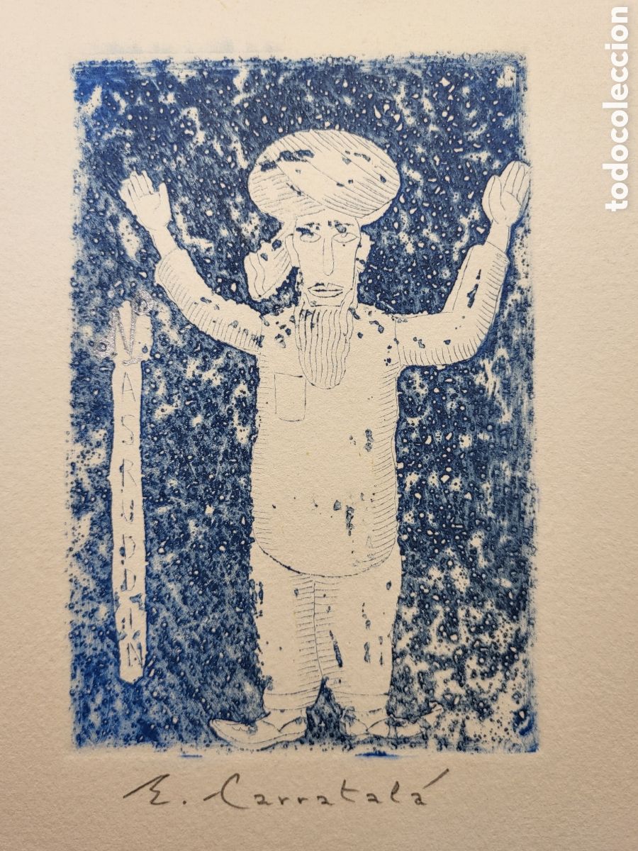 Kunst: ERNESTO CARRATALA REY. GRABADO FIRMADO PRUEBA A COLOR. 25 &times; 16,5 CM