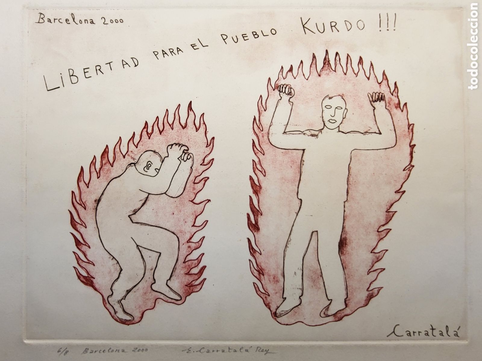 Kunst: ERNESTO CARRATALA REY. GRABADO FIRMADO Y NUMERADO 6/8. 49 &times; 38 CM