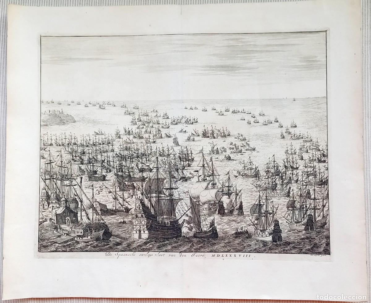 Arte: Batalla naval armada invencible. A&ntilde;o 1588 - Foto 1