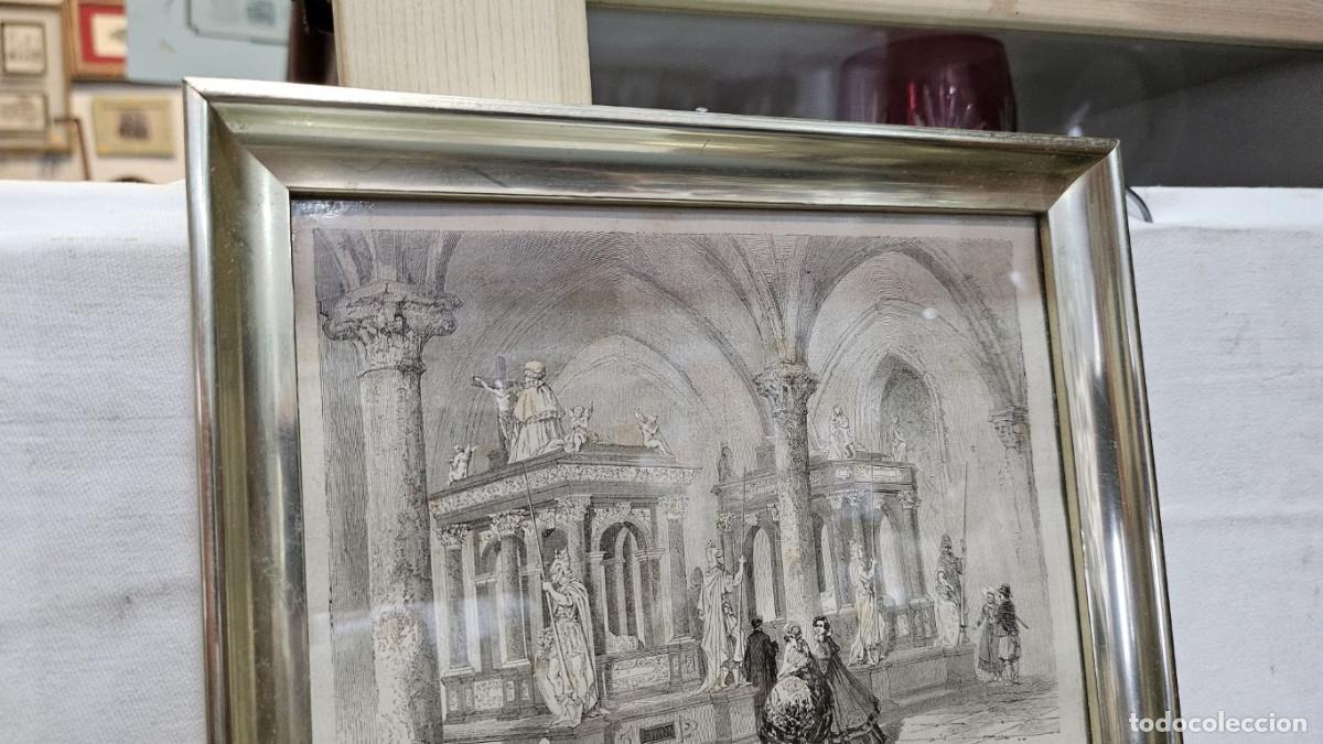 Arte: grabado con marco antiguo - Foto 5