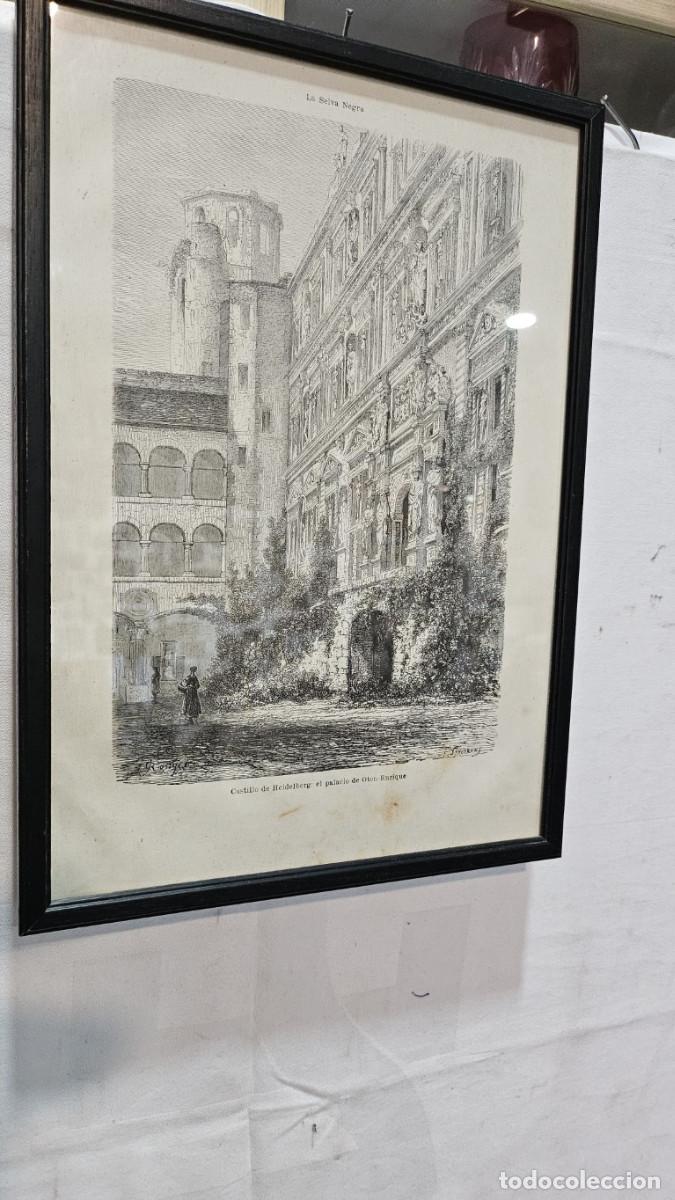 Arte: grabado con marco antiguo - Foto 1
