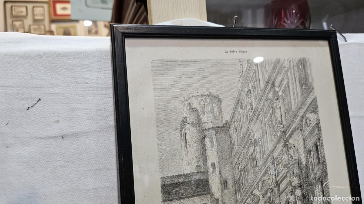 Arte: grabado con marco antiguo - Foto 3