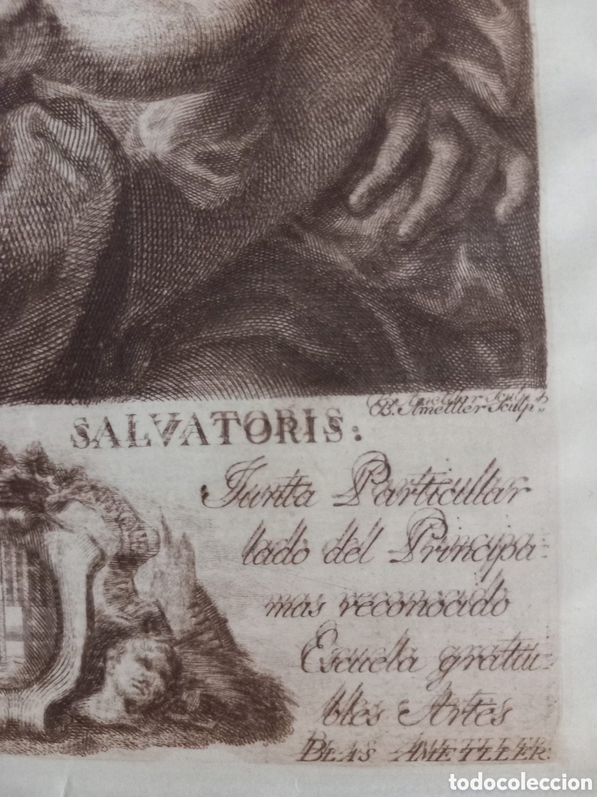 Arte: Antiguo grabado Blas Ametller - Foto 5