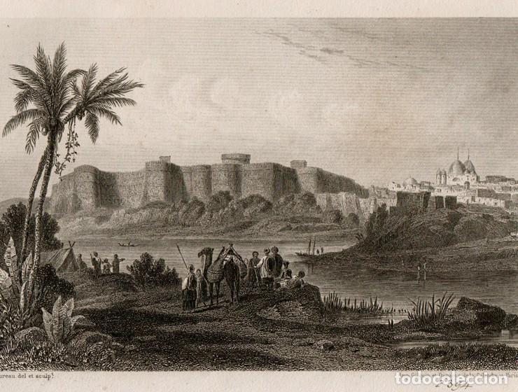 Art: GRABADO AL ACERO DE 1858, VISTA DE HYDERABAD (HAIDERABAD), INDIA, DEC&Aacute;N, R&Iacute;O MUSI, CHARMINAR. DUREAU
