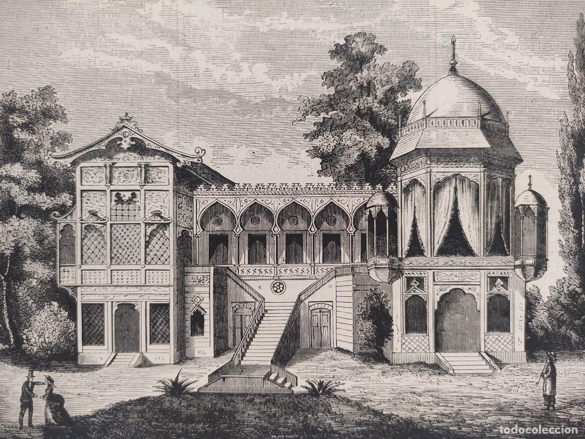 Arte: GRABADO. CHINA. EDIFICIO DE ESTILO ORIENTAL. ARQUITECTURA. - Foto 2