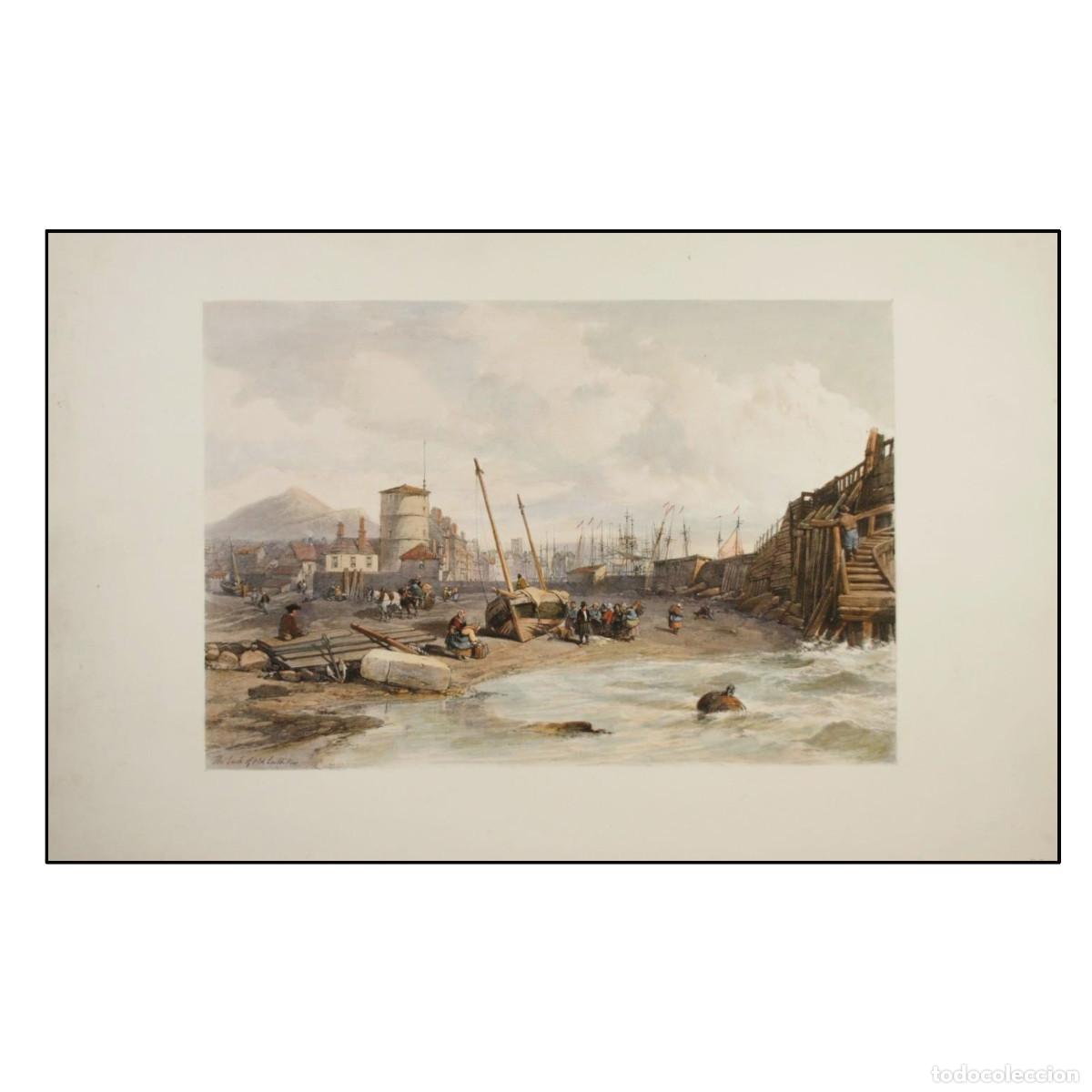 Arte: JOSEPH NASH - THE BACK OF LEITH PIER EDIMBURGO - 1850