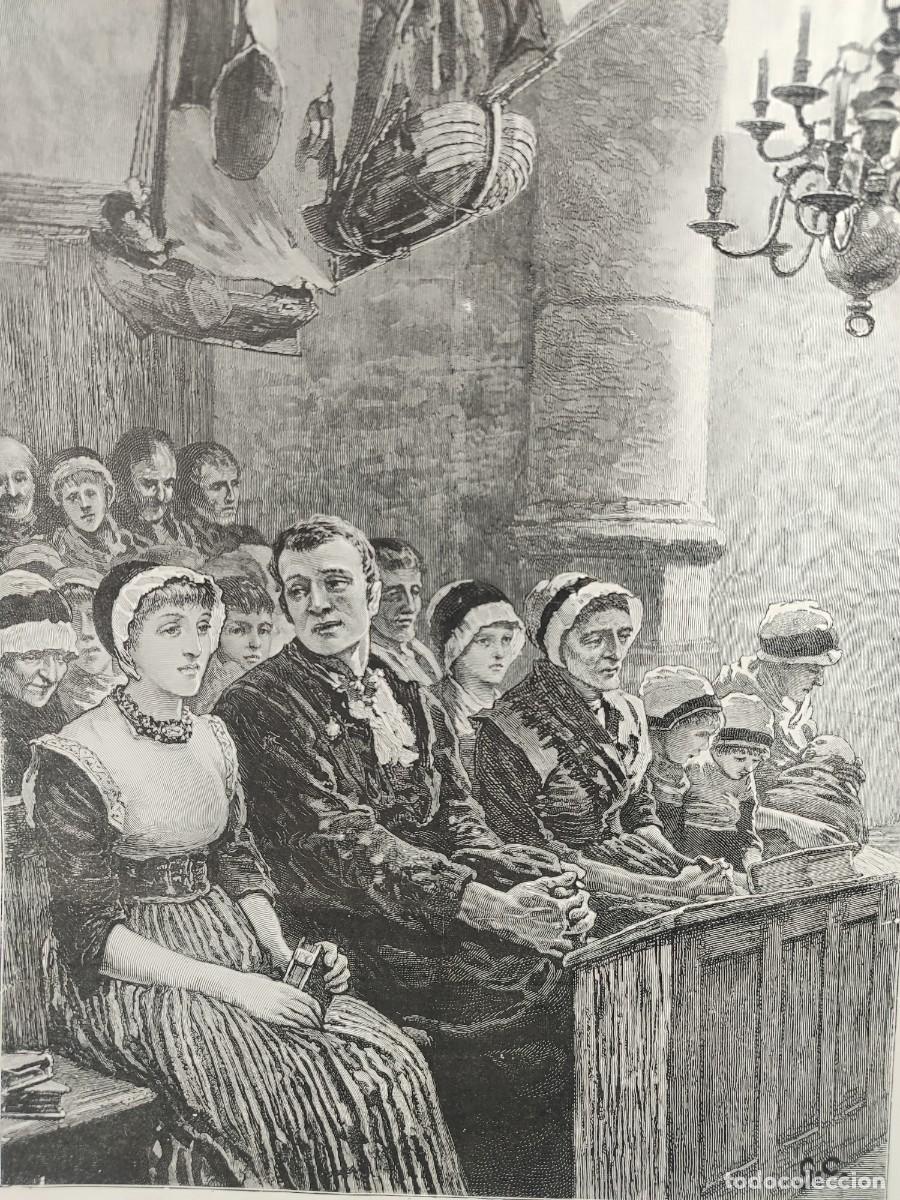 Art: Pescadores en la Iglesia de Clauser. LES MERVEILLES DE L&acute;ART MODERNE 1886