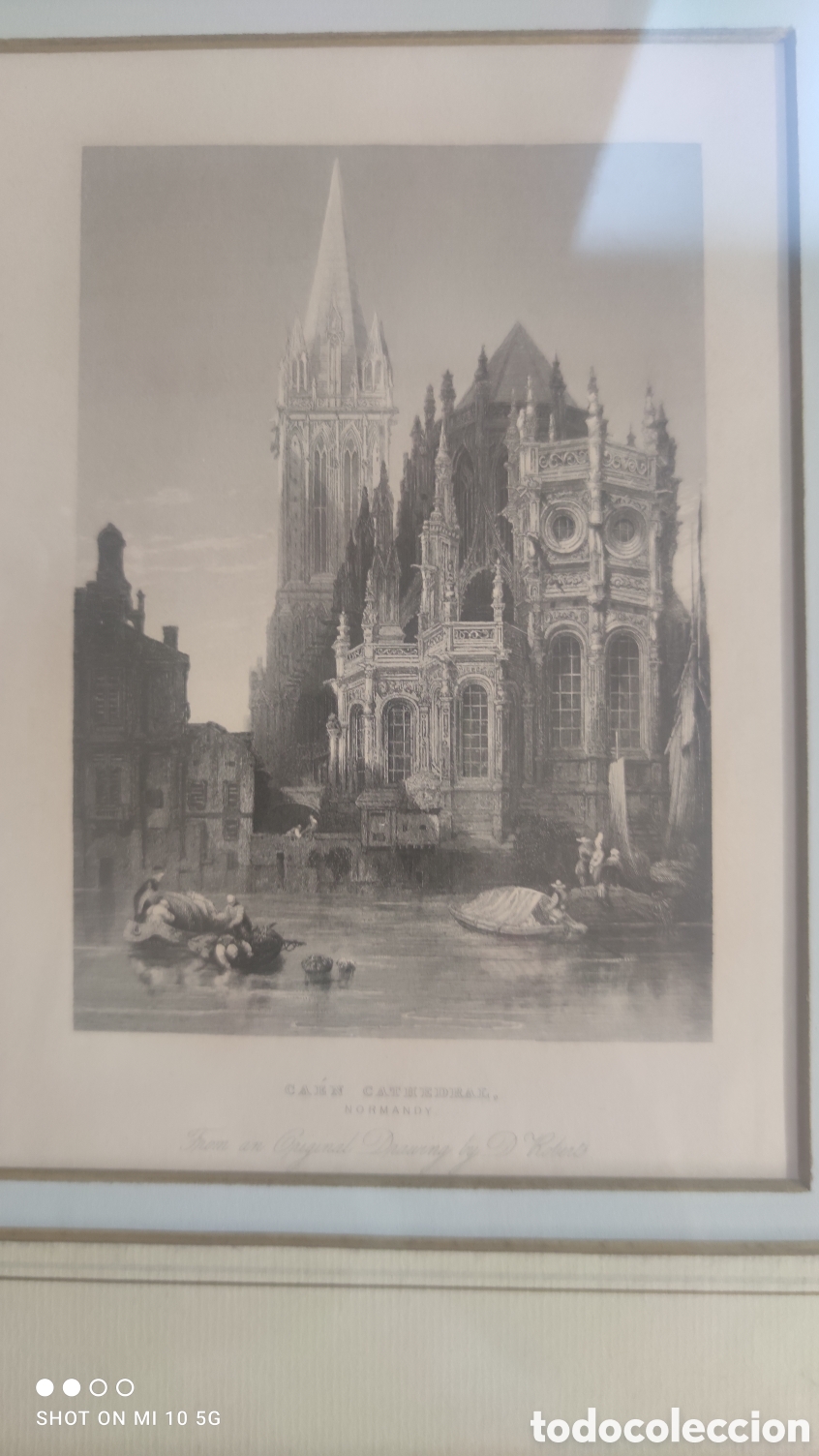 Arte: GRABADO DE LA CATEDRAL DE CAEN, DAVID ROBERTS - Foto 2