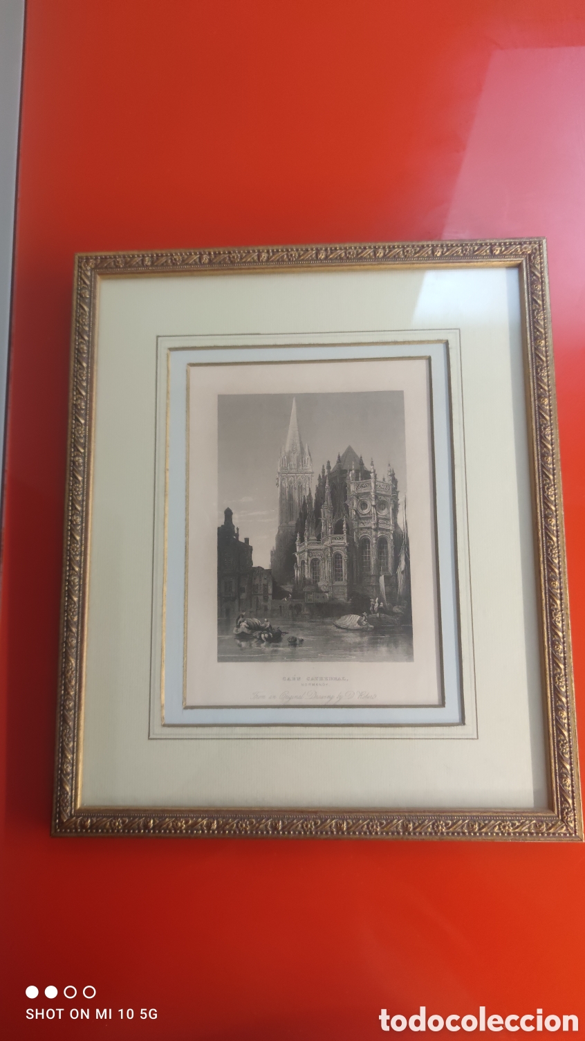 Arte: GRABADO DE LA CATEDRAL DE CAEN, DAVID ROBERTS - Foto 1