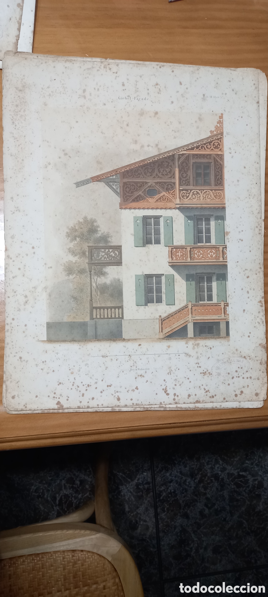 Arte: Conjunto 4 l&aacute;minas alemanas 1900 - Foto 3