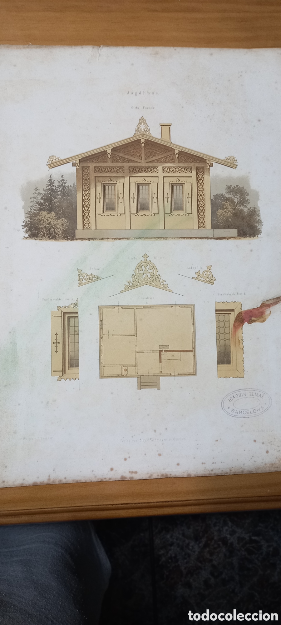 Arte: Conjunto 4 l&aacute;minas alemanas 1900 - Foto 5