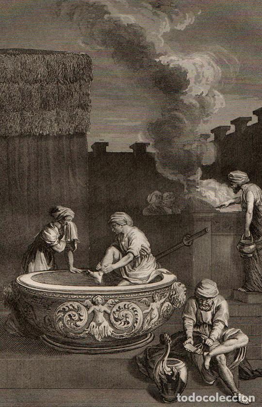Arte: GRABADO AL ACERO DE 1834, BIBLIA VULGATA MAESTRO DE SACY. EL ALTAR DE LOS HOLOCAUSTOS. ROUARGUE