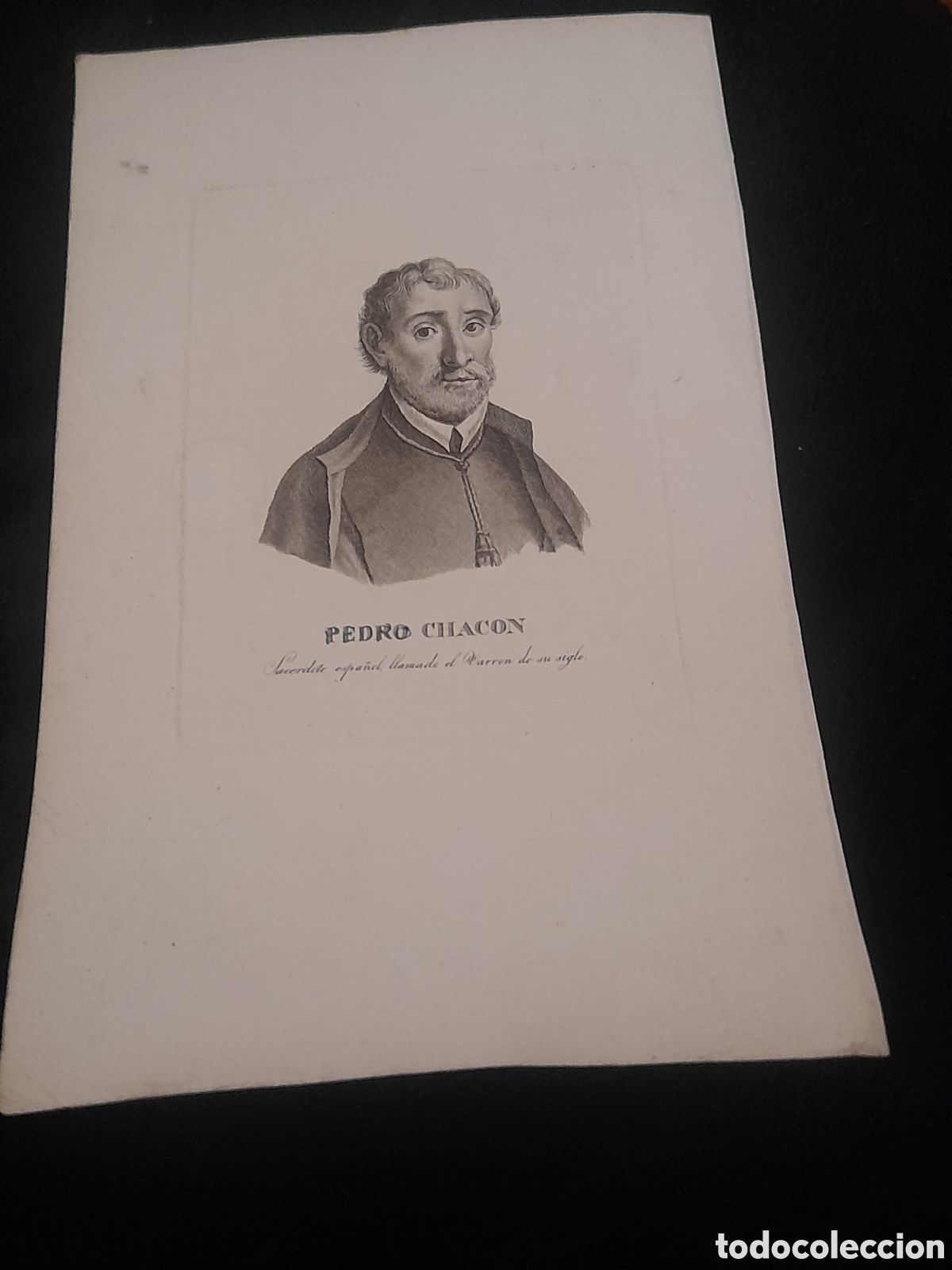 Arte: Antiguo grabado, Pedro Chacon, Sacerdote espa&ntilde;ol llamado el Varron de su siglo