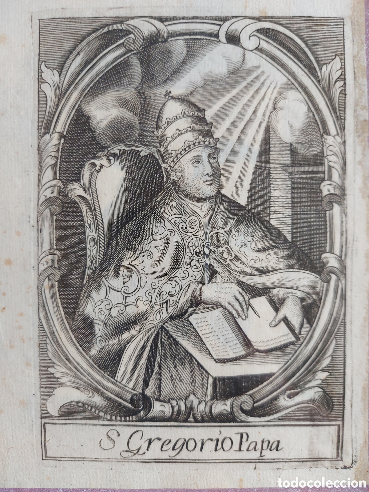 Arte: &rdquo;S. GREGORIO PAPA&rdquo; GRABADO SIGLO XVIII - Foto 1