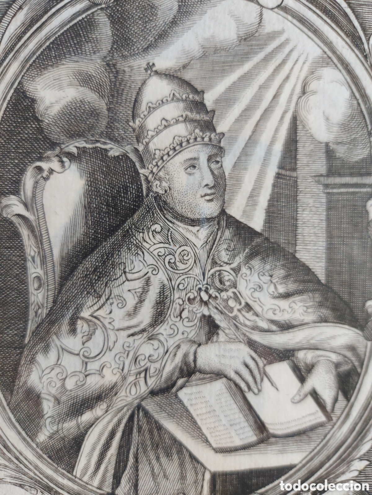 Arte: &rdquo;S. GREGORIO PAPA&rdquo; GRABADO SIGLO XVIII - Foto 3