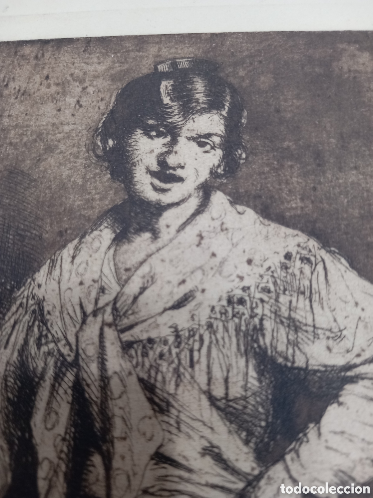 Arte: Antiguo grabado aguafuerte - Foto 4