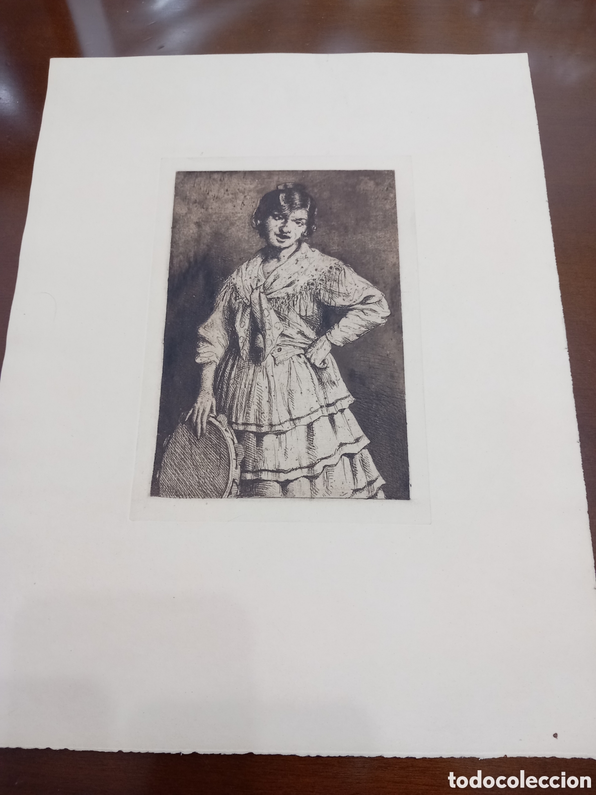 Arte: Antiguo grabado aguafuerte - Foto 7