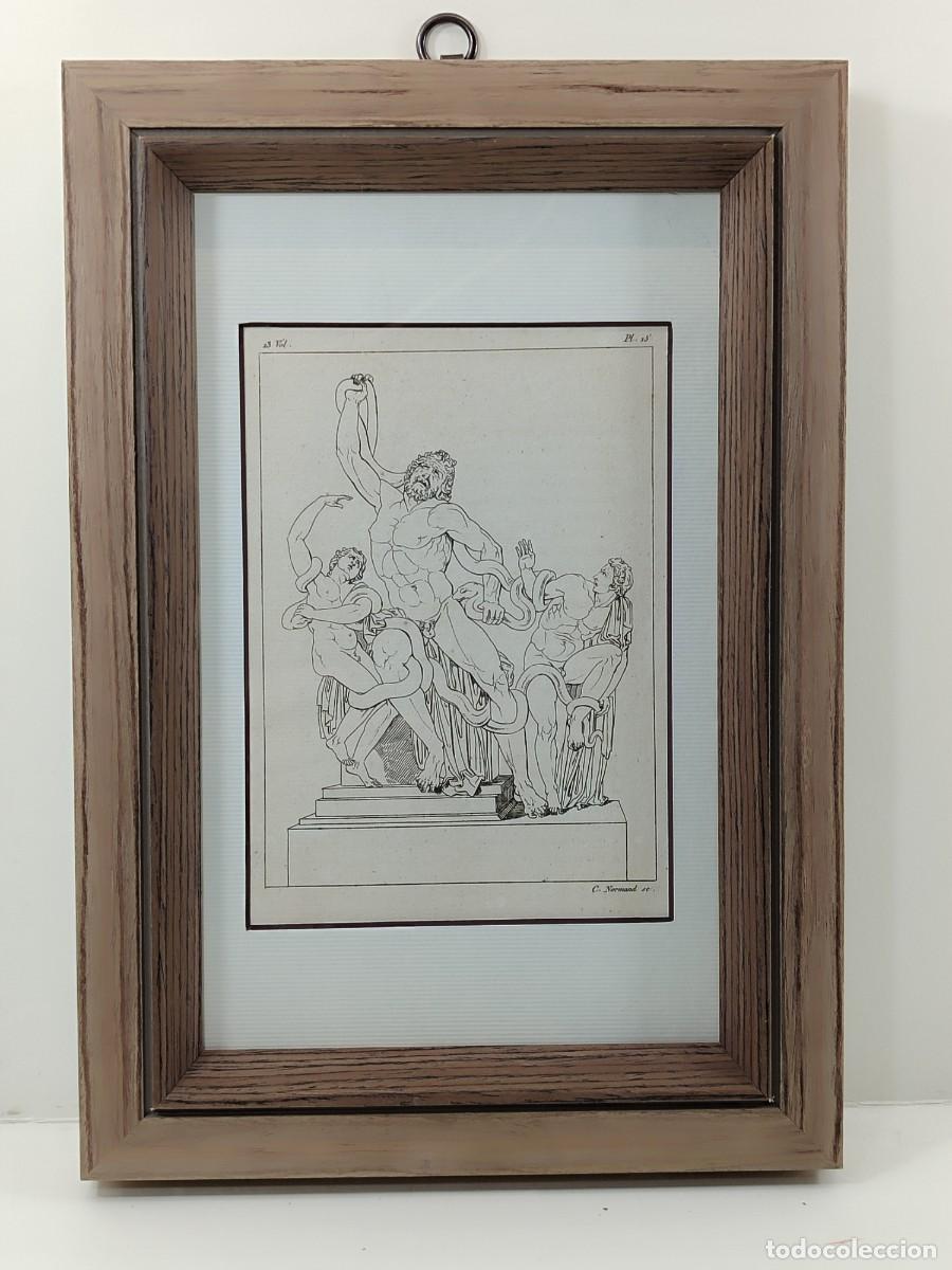 Kunst: Laocoonte y sus hijos de Normand. Annales du musee 1813, Plancha 15, cuadro, mitologia.