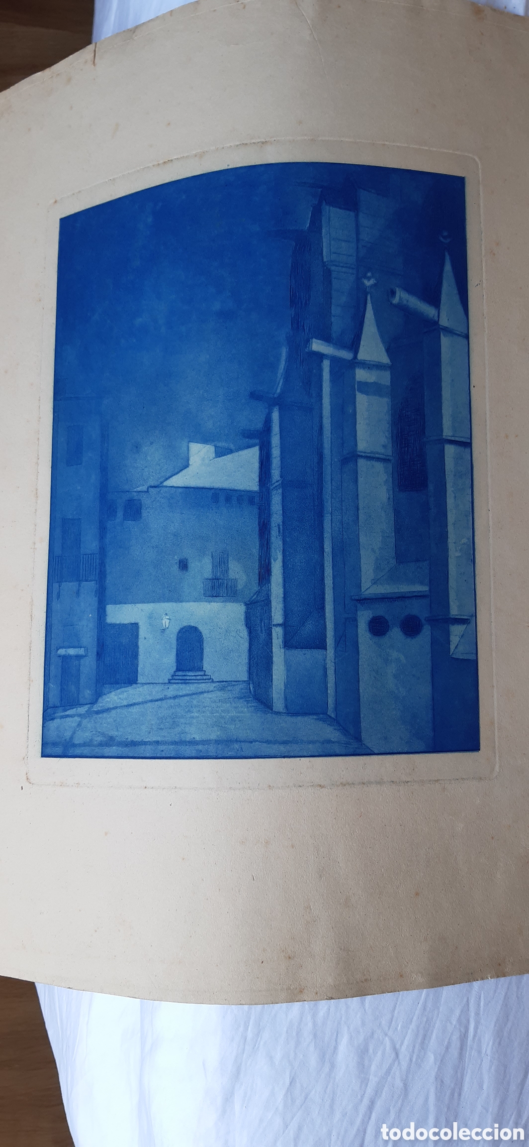 Arte: Grabado.Abside de una catedral? - Foto 3
