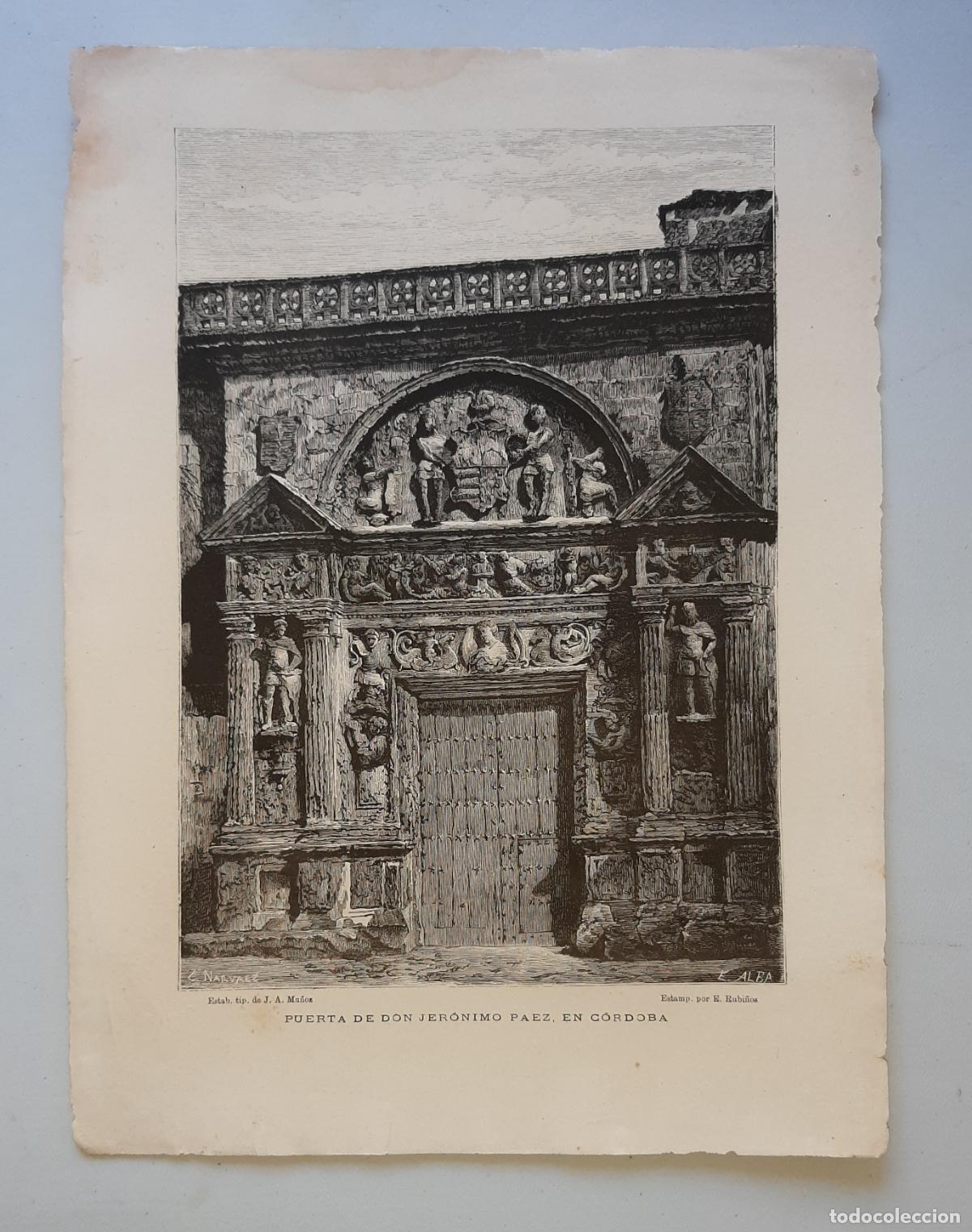 Arte: CORDOBA ANTIGUO GRABADO DE LA PUERTA DE JERONIMO PAEZ