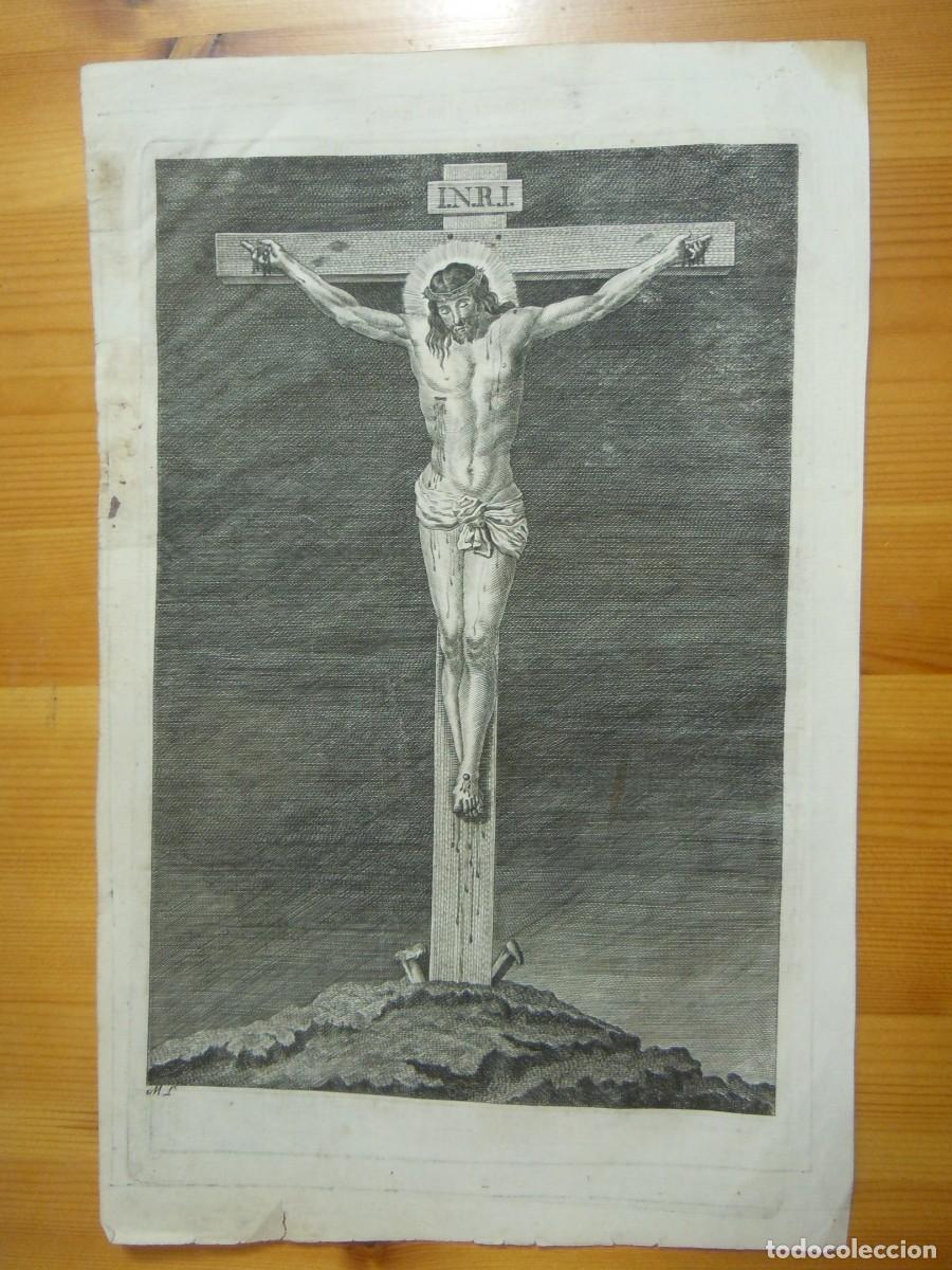 Arte: Grabado de La Crucifixi&oacute;n (S. XVIII) - Foto 1