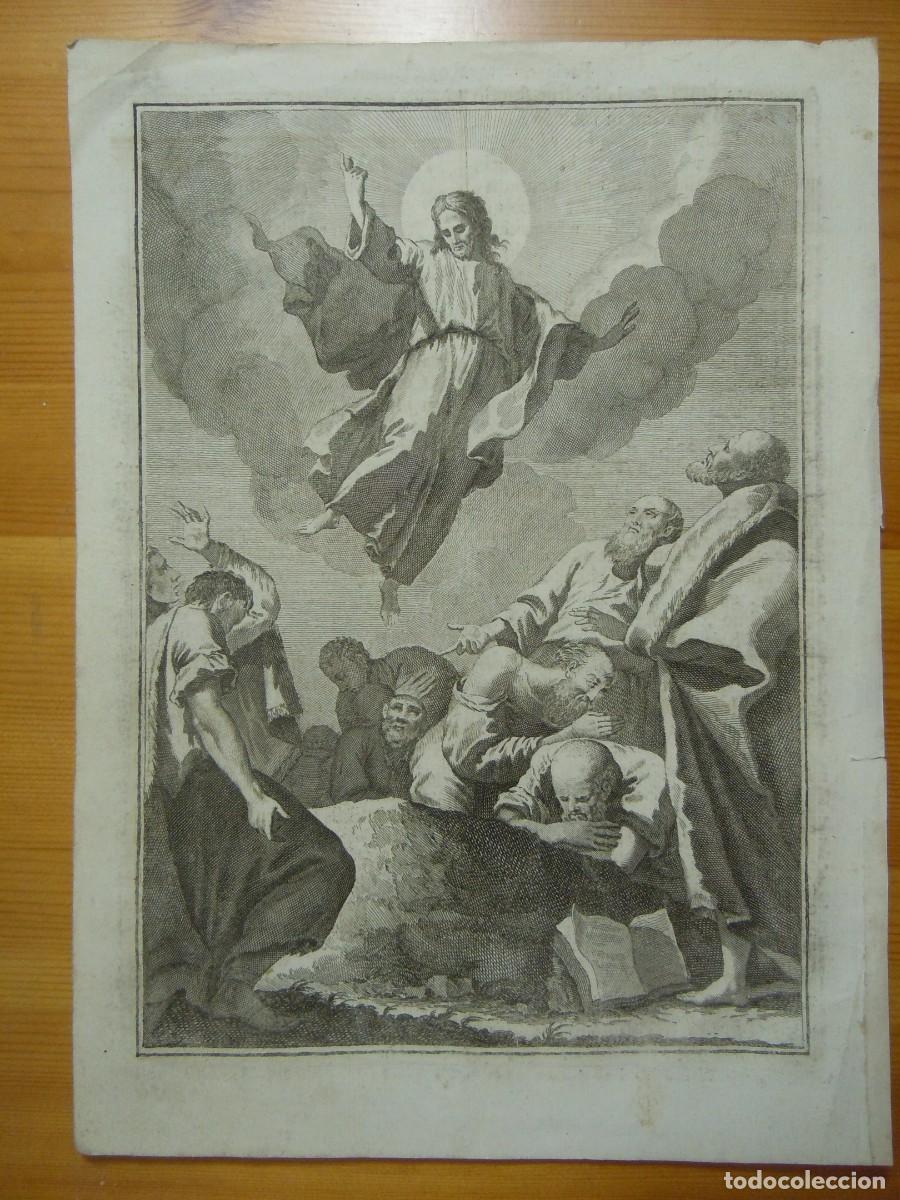 Arte: GRABADO LA ASCENSION DEL SE&Ntilde;OR (S. XVIII) - Foto 1