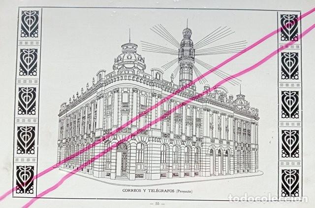 Arte: VALENCIA, 1916. GRABADO CON EL PROYECTO DEL EDIFICIO DE CORREOS - Foto 1