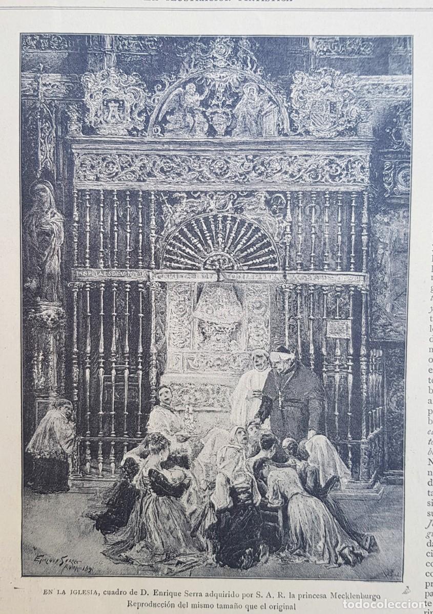 Art: Antiguos Grabados - Old Gravure : EN LA IGLESIA (1891)