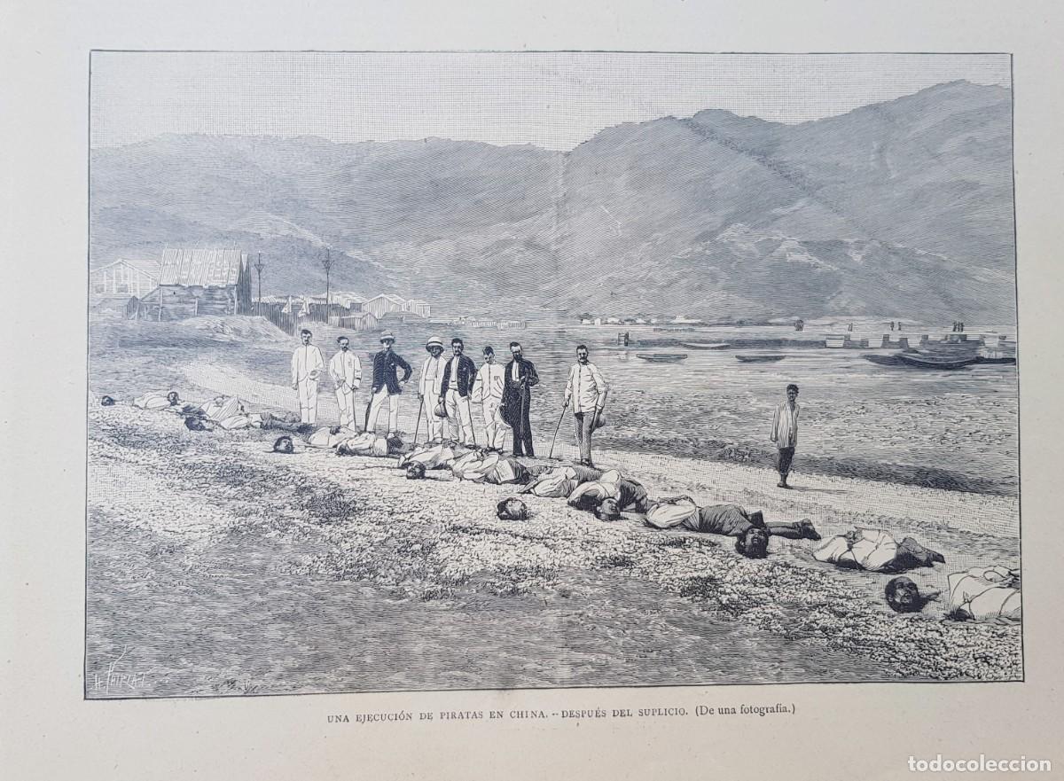 Art: Antiguos Grabados - Old Gravure : UNA EJECUCI&Oacute;N DE PIRATAS EN CHINA, DESPU&Eacute;S DEL SUPLICIO (1891)