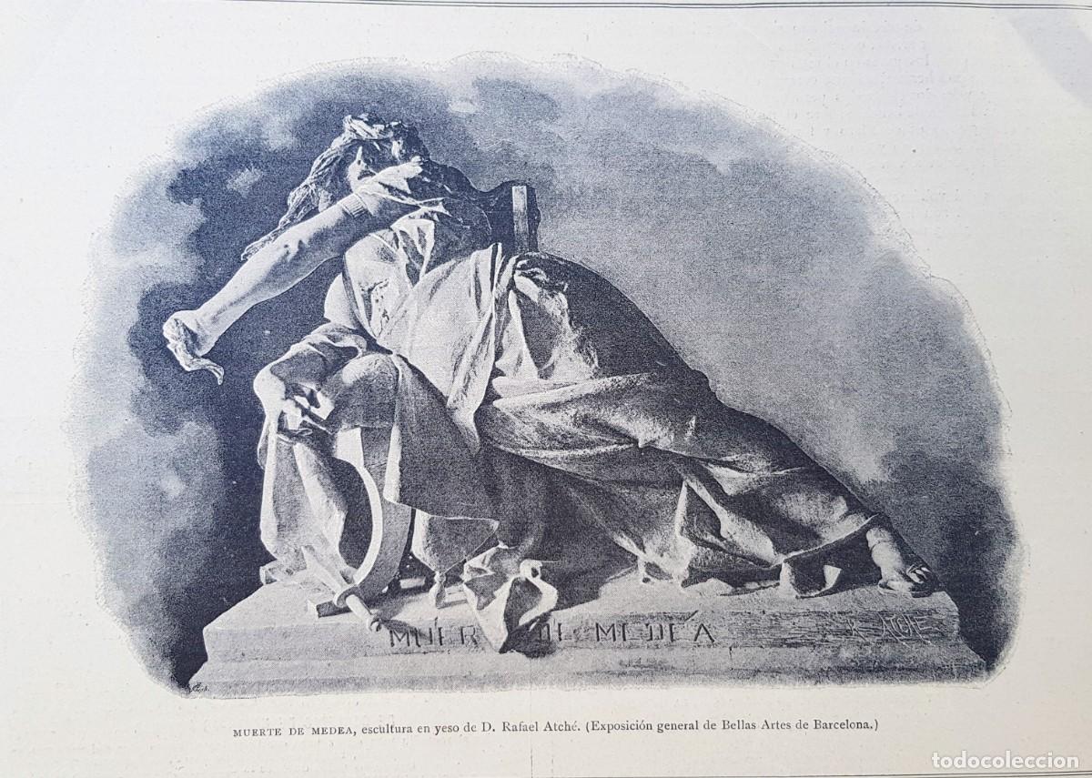 Arte: Antiguos Grabados - Old Gravure : MUERTE DE MEDEA (1891)