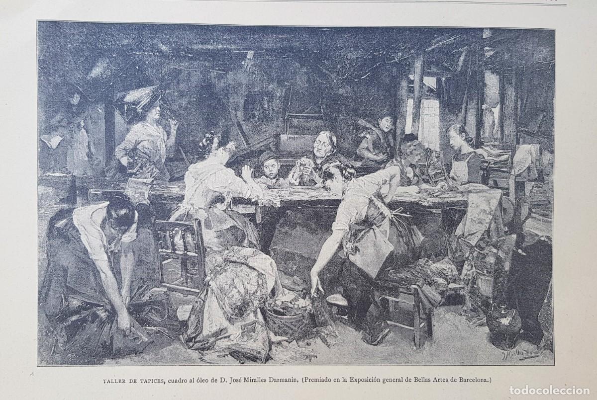 Arte: Antiguos Grabados - Old Gravure : TALLER DE TAPICES (1891)