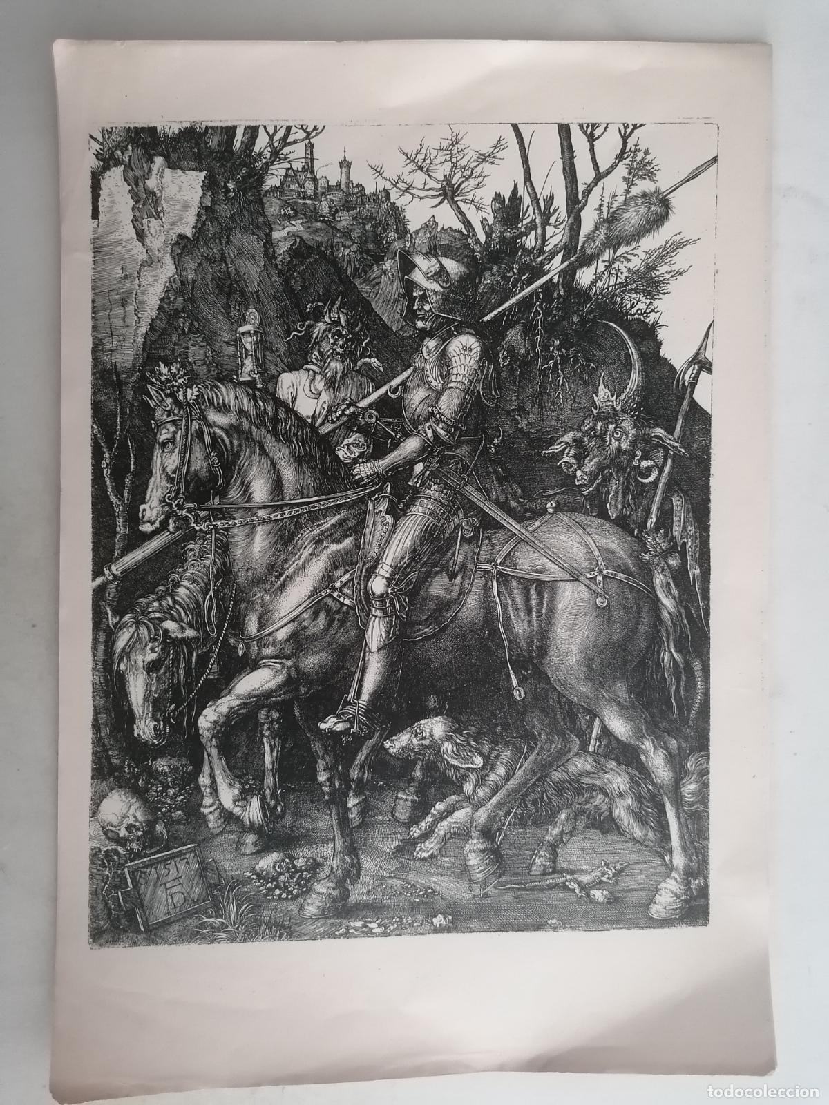 Arte: PEQUE&Ntilde;A LAMINA, EL CABALLERO, LA MUERTE Y EL DIABLO, MEDIDAS 22 X 31,5 CM