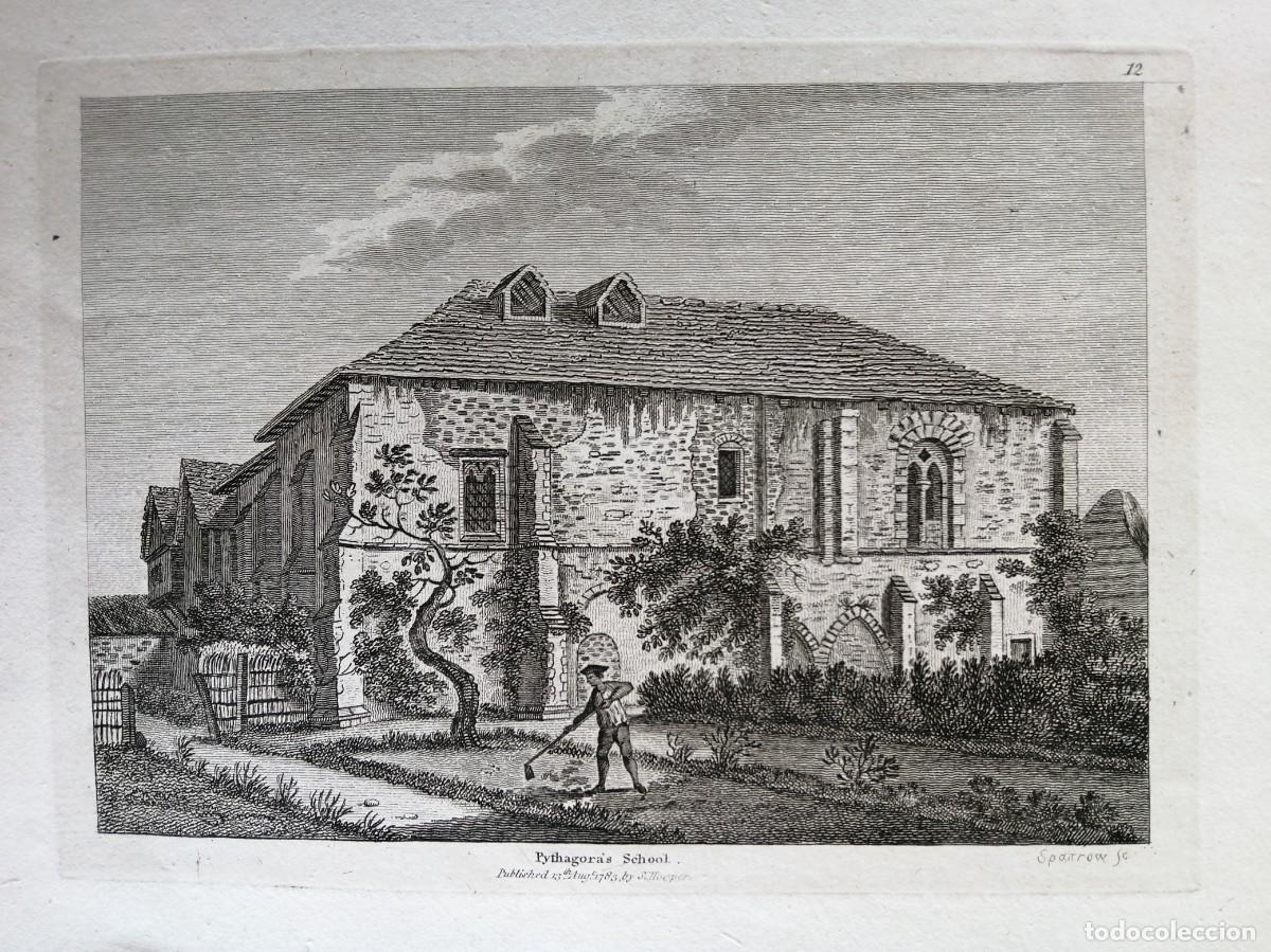 Arte: Pythagoras School Cambridge 1783 Grabado de Sparrow - Foto 2