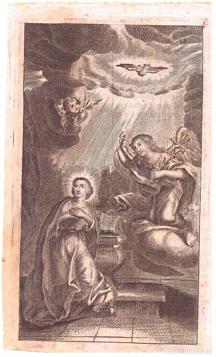 Arte: GRABADO ANTIGUO DE LA ANUNCIACI&Oacute;N. - Foto 1