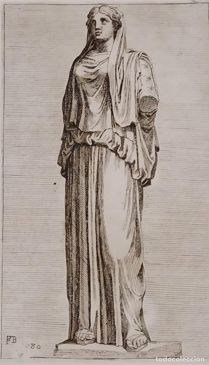 Arte: Francois Perrier: Vestal (Max Vestalis Aedibus Soderinis) Grabado sXVII - Foto 1