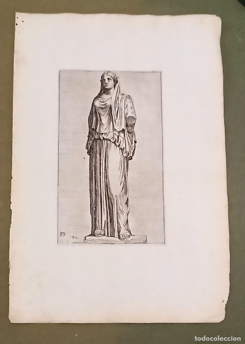 Arte: Francois Perrier: Vestal (Max Vestalis Aedibus Soderinis) Grabado sXVII - Foto 2
