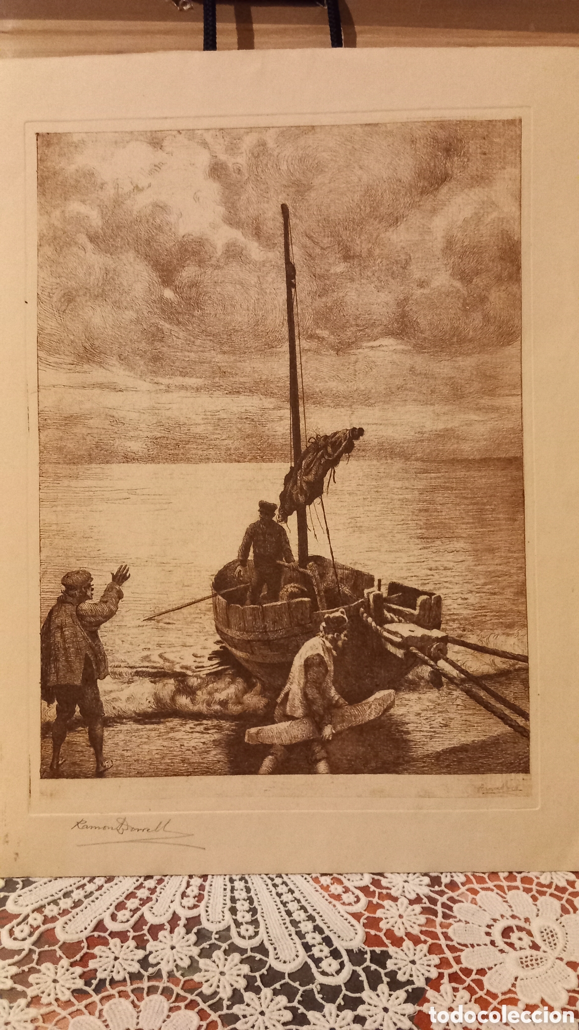 Arte: Antiguo Grabado al aguafuerte - Foto 1