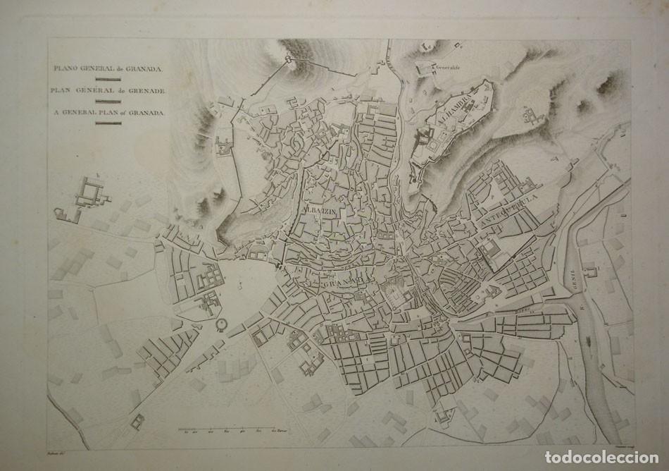 Arte: Plano General de Granada del siglo XIX - Foto 1