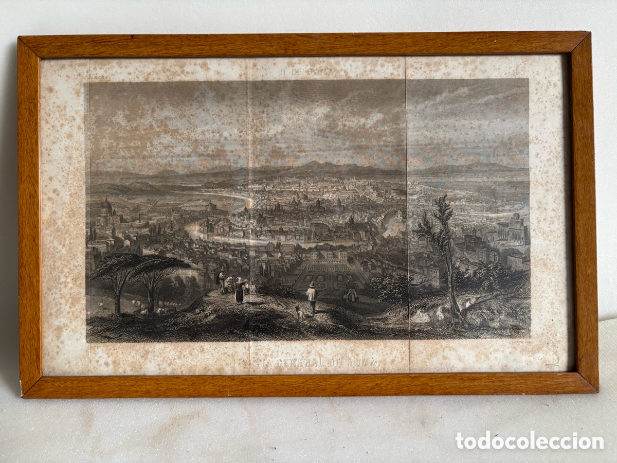 Arte: Grabado vista de roma A.Rouargue - Foto 1